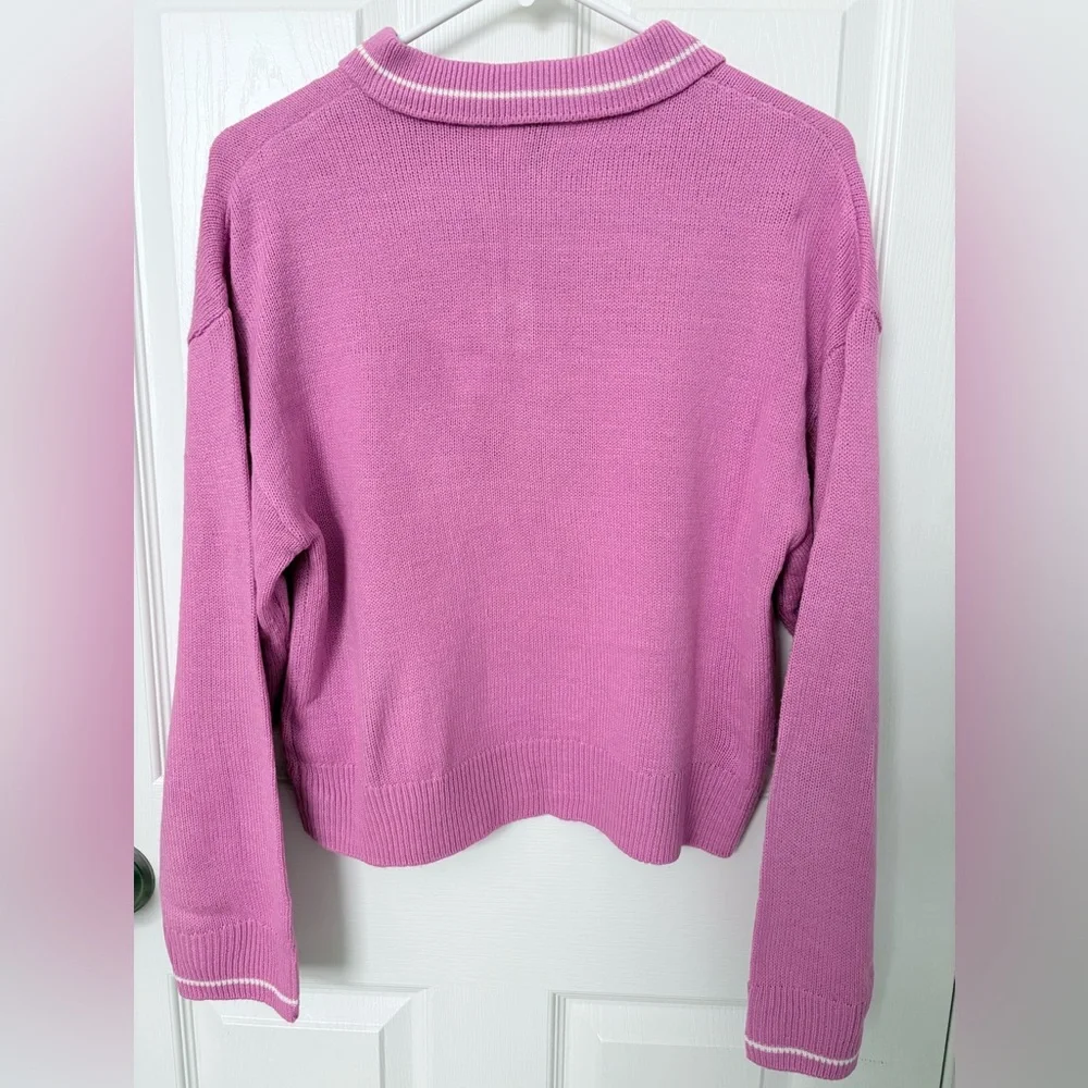 Divided Pink Polo-Style Knit Sweater - Picture 2 of 7